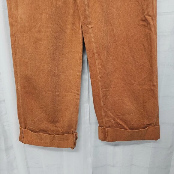 Free People Rust Orange Cropped Cuffed Casual Pants 27 - Picture 7 of 12